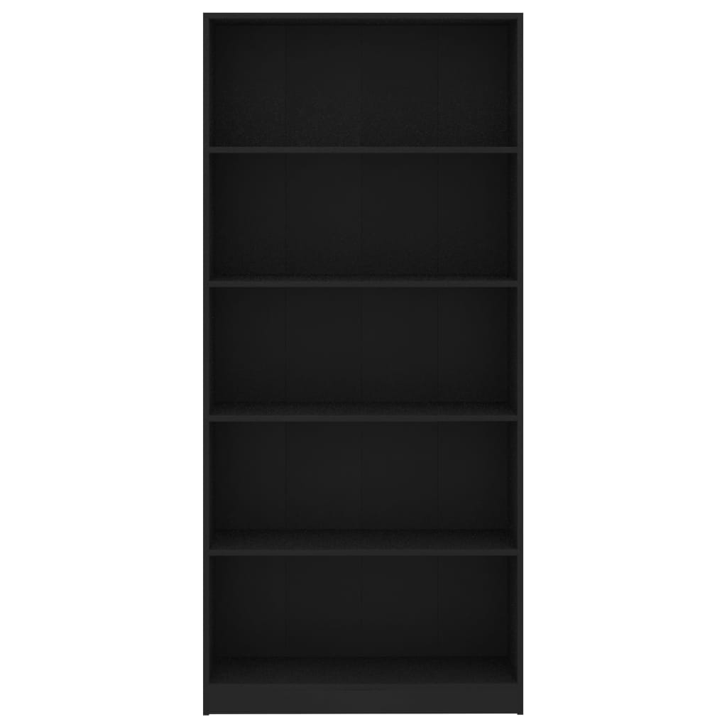 Galleria Design 5-Tier Book Cabinet Black 80x24x175 cm Engineered Wood