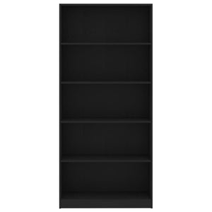 Galleria Design 5-Tier Book Cabinet Black 80x24x175 cm Engineered Wood