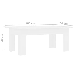 Galleria Design Coffee Table White 100x60x42 cm Engineered Wood