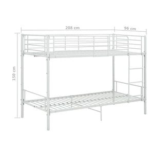 Galleria Design Bunk Bed without Mattress White Metal 90x200 cm