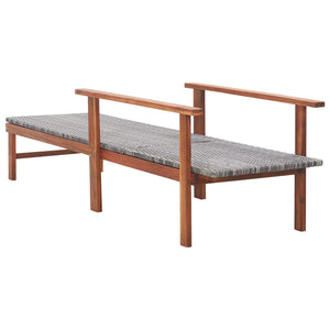 Galleria Design Sun Lounger Poly Rattan and Solid Acacia Wood Grey