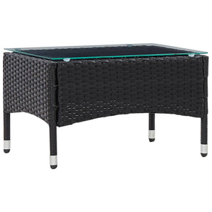 Galleria Design Coffee Table Black 60x40x36 cm Poly Rattan