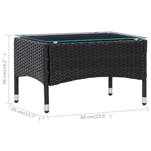 Galleria Design Coffee Table Black 60x40x36 cm Poly Rattan