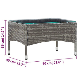 Galleria Design Coffee Table Grey 60x40x36 cm Poly Rattan