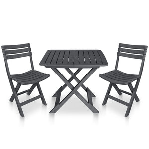 Galleria Design 3 Piece Folding Bistro Set Plastic Anthracite