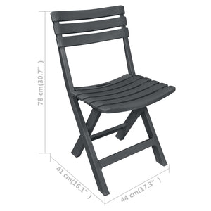 Galleria Design 3 Piece Folding Bistro Set Plastic Anthracite