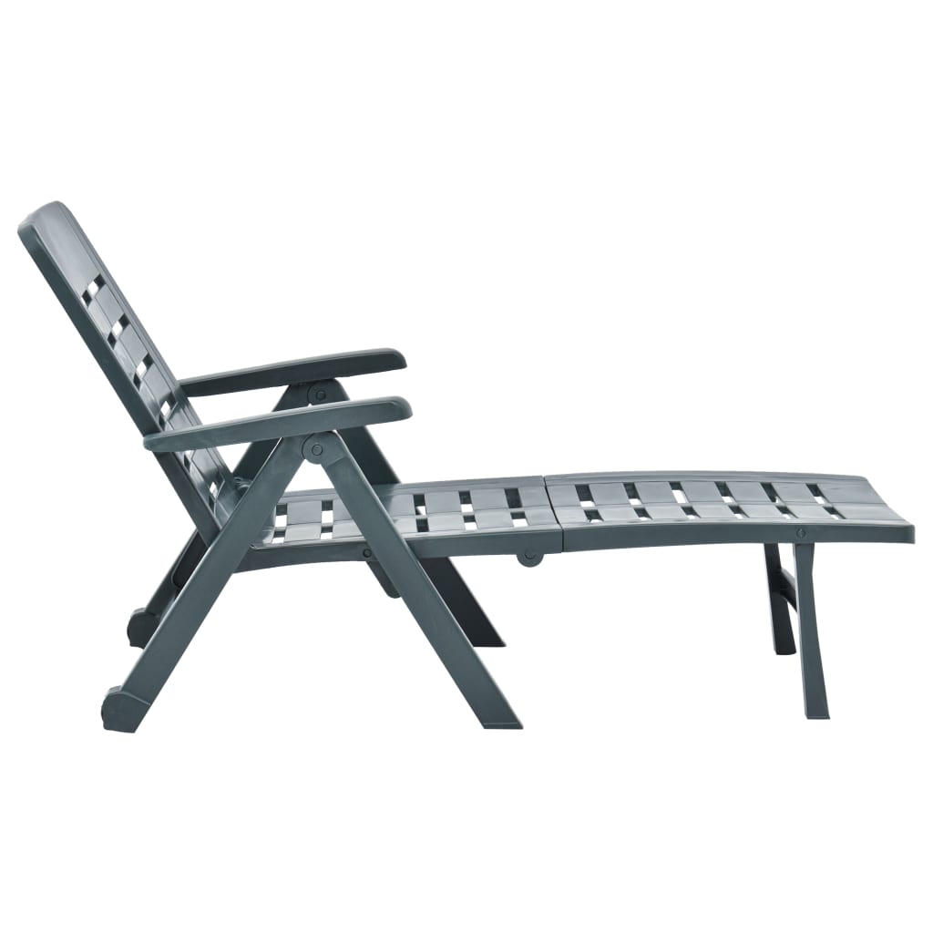 Galleria Design Folding Sun Lounger Plastic Green