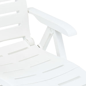 Galleria Design Folding Sun Lounger Plastic White