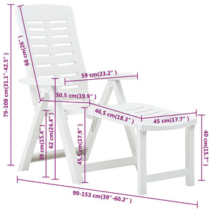 Galleria Design Folding Sun Lounger Plastic White