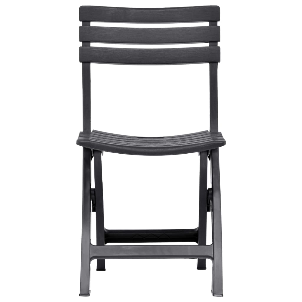 Galleria Design Folding Garden Chairs 2 pcs Plastic Anthracite