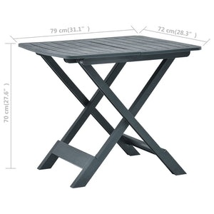 Galleria Design Folding Garden Table Green 79x72x70 cm Plastic