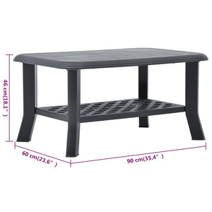 Galleria Design Coffee Table Anthracite 90x60x46 cm Plastic