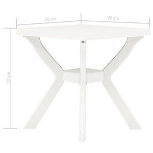 Galleria Design Bistro Table White 70x70x72 cm Plastic