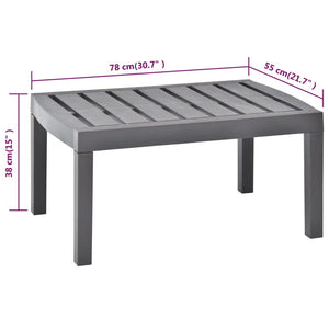 Galleria Design Garden Table Mocha 78x55x38 cm Plastic