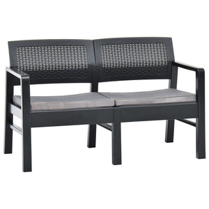 Galleria Design 2-Seater Garden Bench with Cushions 120 cm Plastic Anthracite