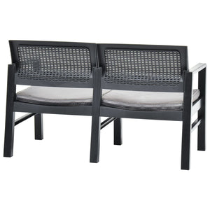 Galleria Design 2-Seater Garden Bench with Cushions 120 cm Plastic Anthracite