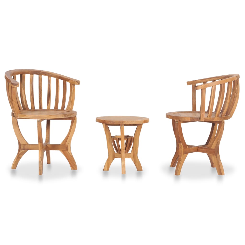 Galleria Design 3 Piece Garden Bistro Set Solid Teak Wood