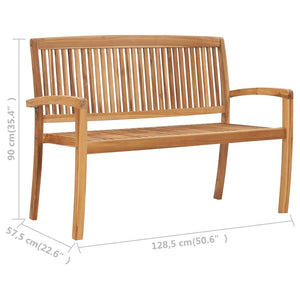 Galleria Design 2-Seater Stacking Garden Bench 128.5 cm Solid Teak Wood