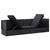 Galleria Design Garden Bed with Cushion and Pillow Poly Rattan Black