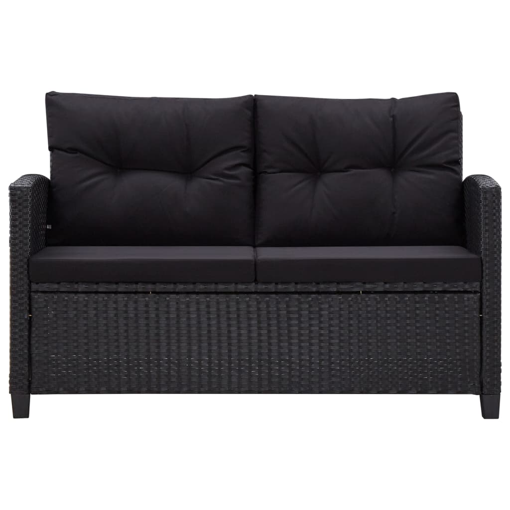 Galleria Design 6 Piece Garden Sofa Set with Cushions Poly Rattan Black