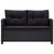 Galleria Design 6 Piece Garden Sofa Set with Cushions Poly Rattan Black