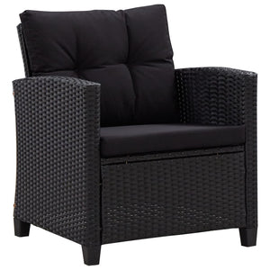 Galleria Design 6 Piece Garden Sofa Set with Cushions Poly Rattan Black