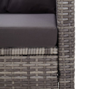 Galleria Design 2-Seater Garden Sofa with Cushions Grey 124 cm Poly Rattan