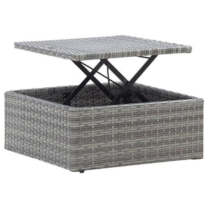 Galleria Design Garden Lounge Bed with Roof Mixed Grey Poly Rattan