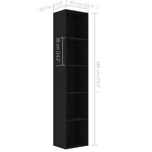 Galleria Design Book Cabinet Black 40x30x189 cm Engineered Wood