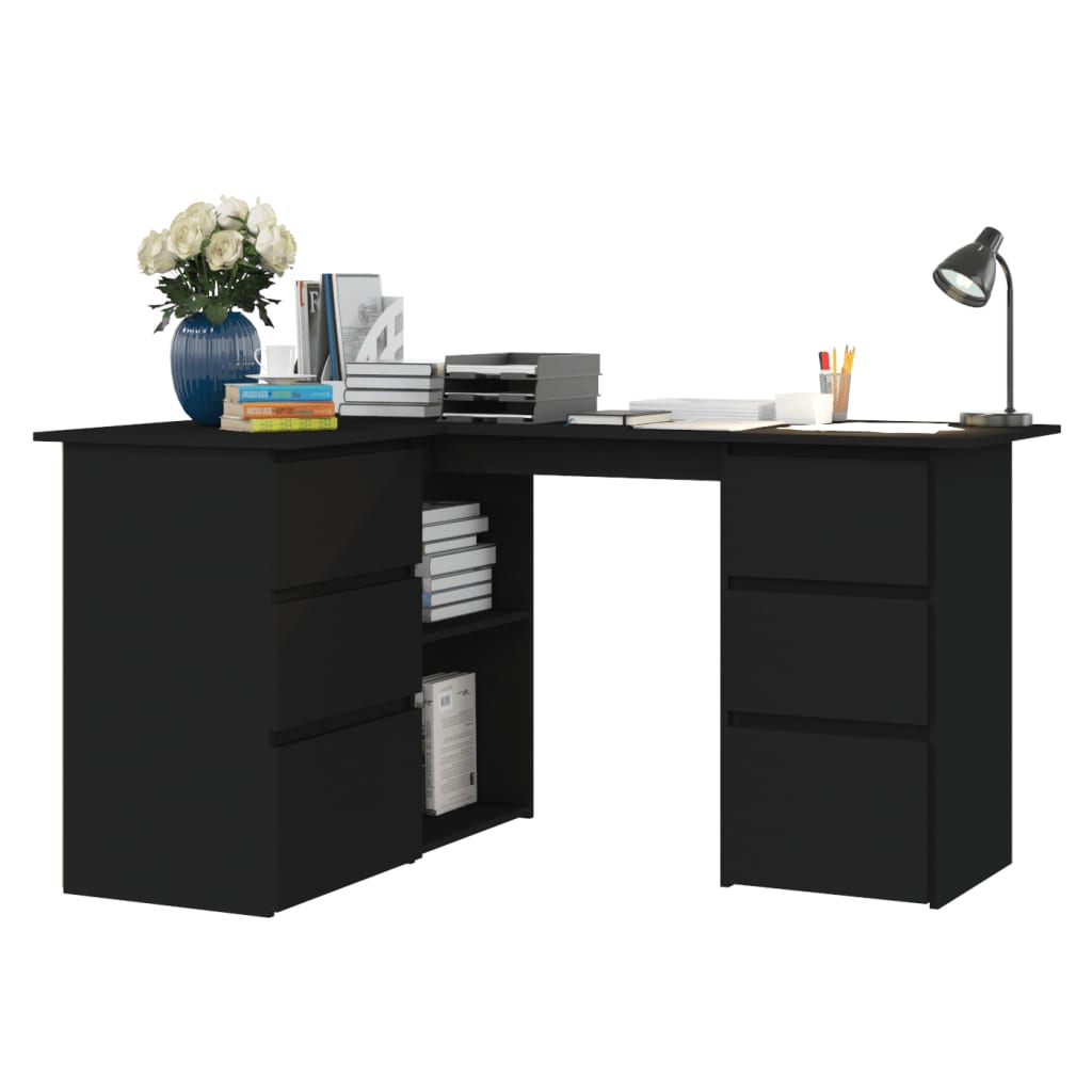 Galleria Design Corner Desk Black 145x100x76 cm Engineered Wood