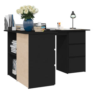 Galleria Design Corner Desk Black 145x100x76 cm Engineered Wood