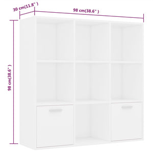 Galleria Design Book Cabinet White 98x30x98 cm Engineered Wood