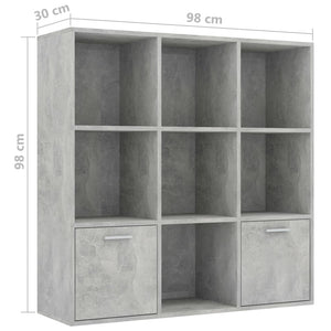 Galleria Design Book Cabinet Concrete Grey 98x30x98 cm Engineered Wood