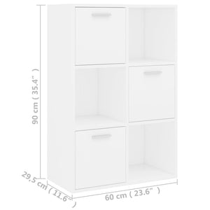 Galleria Design Storage Cabinet White 60x29.5x90 cm Engineered Wood