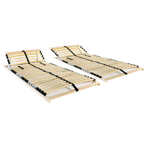 Galleria Design Slatted Bed Bases without Mattress 2 pcs with 28 Slats 90x200 cm