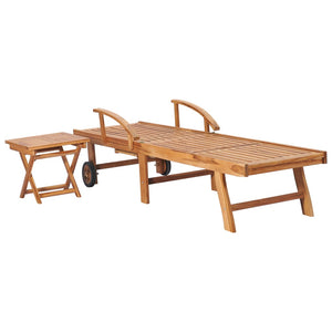 Galleria Design Sun Loungers 2 pcs with Table Solid Teak Wood