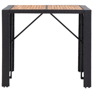 Galleria Design 5 Piece Outdoor Bar Set Poly Rattan and Wood Acacia Black