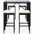 Galleria Design 5 Piece Outdoor Bar Set Poly Rattan and Glass Black