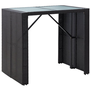 Galleria Design 5 Piece Outdoor Bar Set Poly Rattan and Glass Black