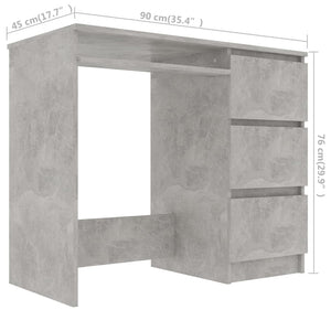 Galleria Design Desk Concrete Grey 90x45x76 cm Engineered Wood