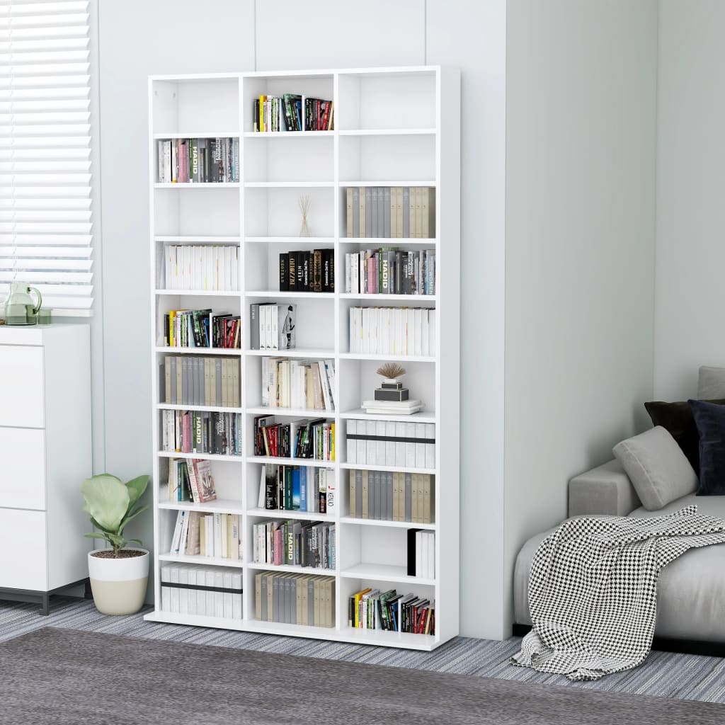 Galleria Design CD Cabinet White 102x16x177.5 cm Engineered Wood