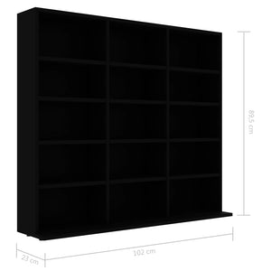 Galleria Design CD Cabinet Black 102x23x89.5 cm Engineered Wood