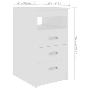 Galleria Design Drawer Cabinet White 40x50x76 cm Engineered Wood