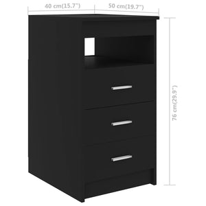 Galleria Design Drawer Cabinet Black 40x50x76 cm Engineered Wood