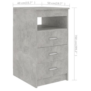 Galleria Design Drawer Cabinet Concrete Grey 40x50x76 cm Engineered Wood