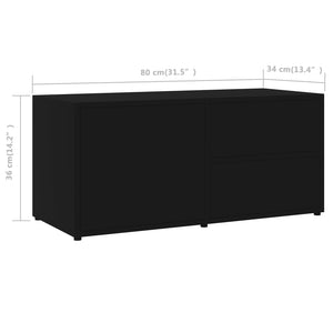 Galleria Design TV Cabinet Black 80x34x36 cm Engineered Wood