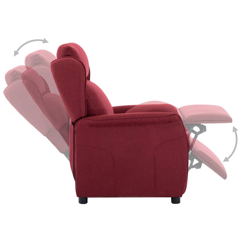 Galleria Design Recliner Chair Wine Red Fabric