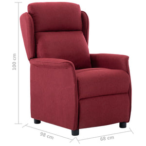 Galleria Design Recliner Chair Wine Red Fabric