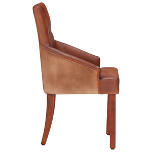 Galleria Design Dining Chairs 2 pcs Brown Real Goat Leather