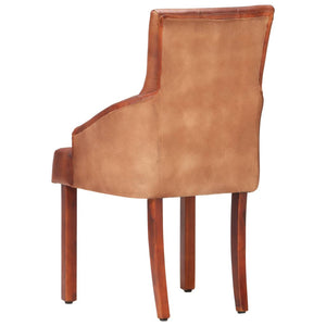 Galleria Design Dining Chairs 2 pcs Brown Real Goat Leather